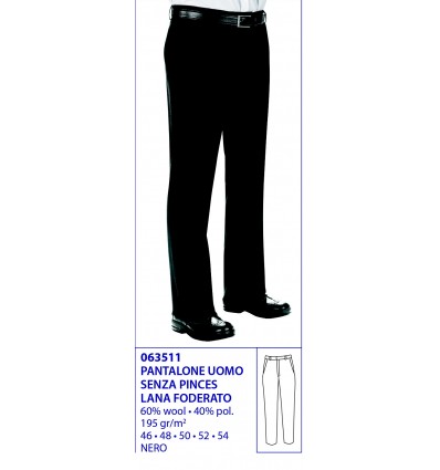 PANTALONE SENZA PINCES MISTO LANA